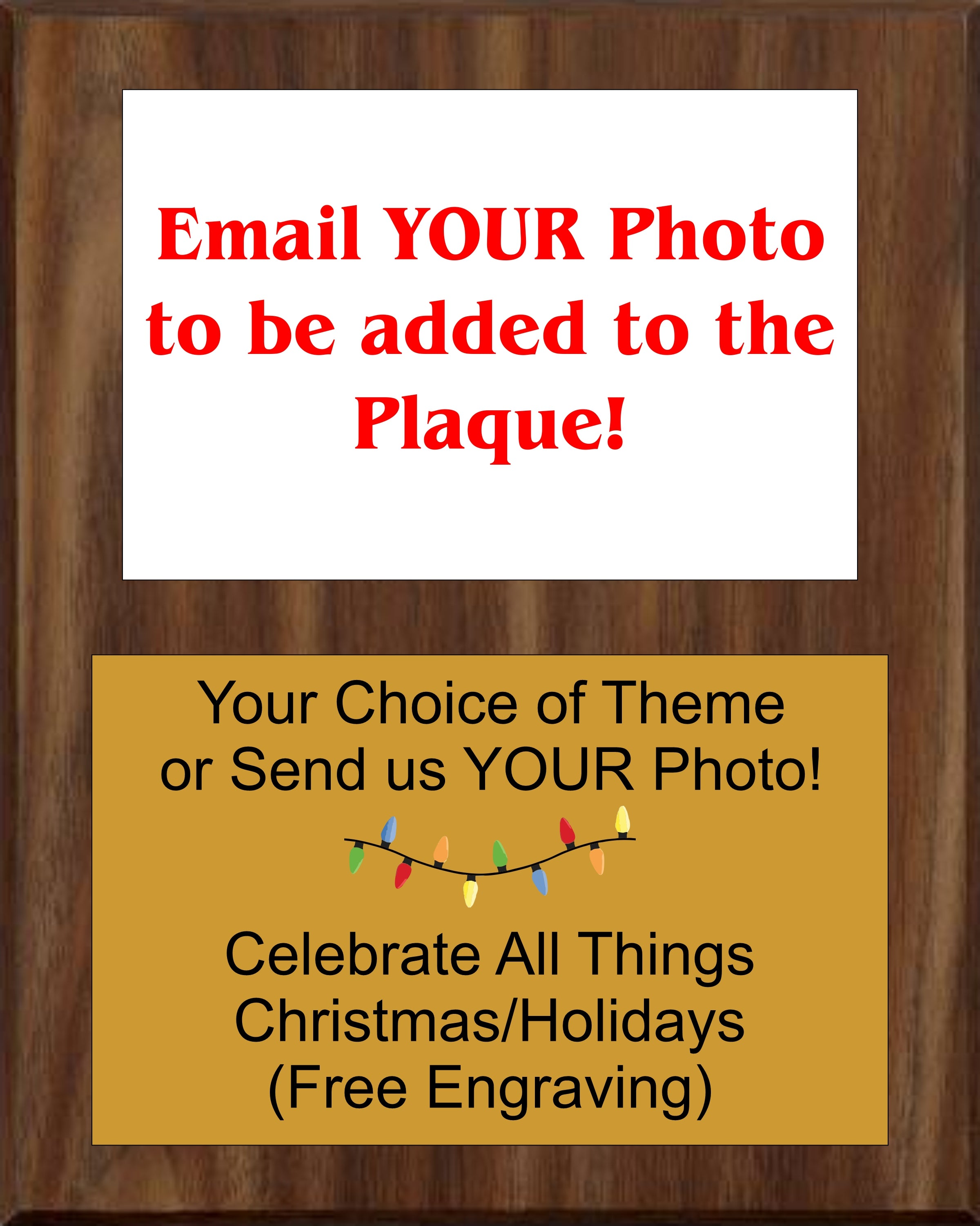 Christmas/Holidays Theme Celebration Photo Plaque 8x10 - YOUR Photo