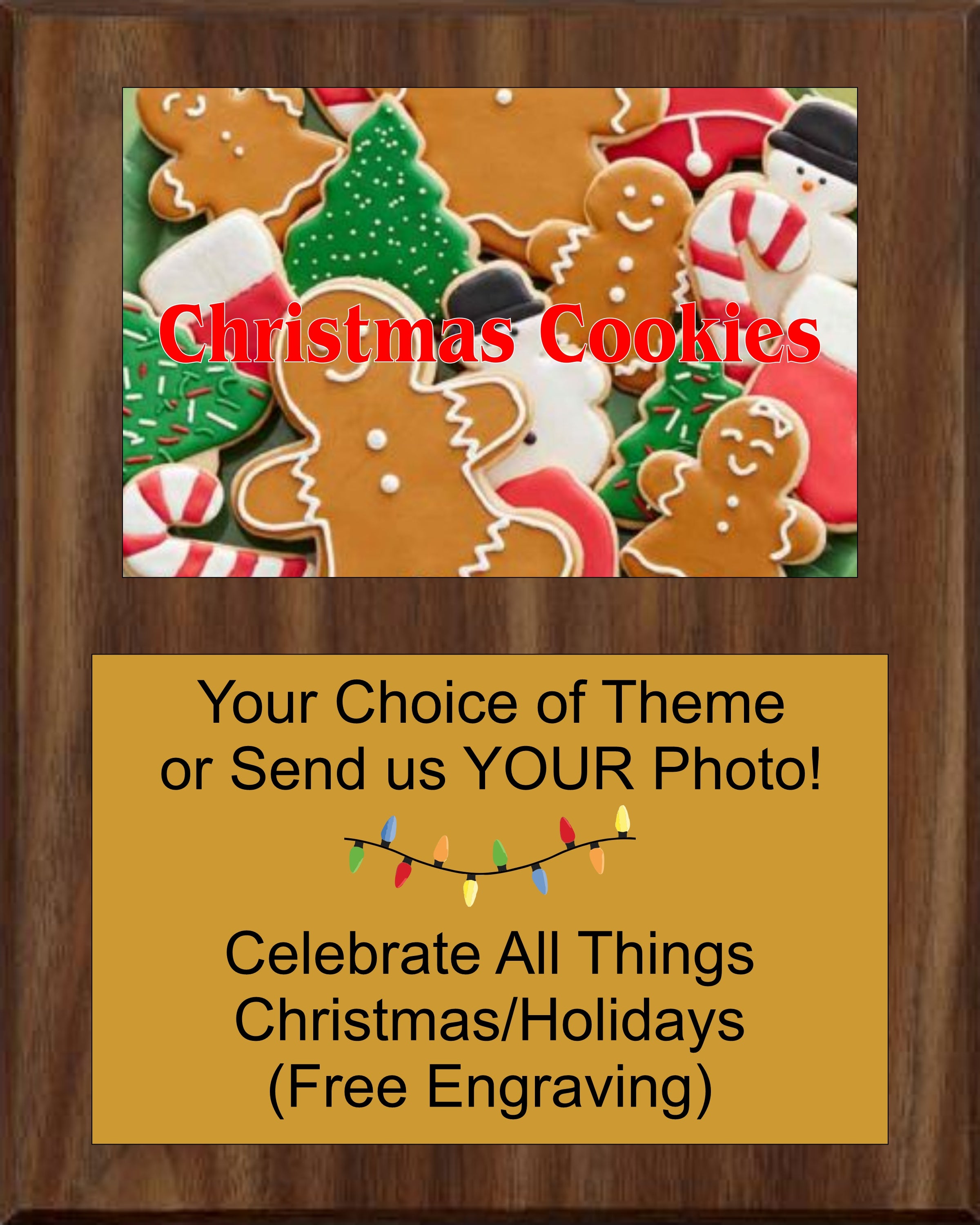 Christmas/Holidays Theme Celebration Photo Plaque 8x10 - Christmas Cookies Plaque