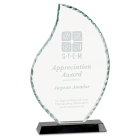 FC11 - 8 1/2" Flame Facet Glass on Black Base