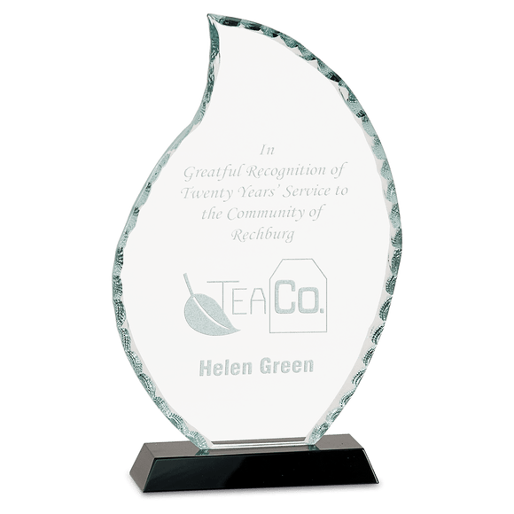 FC12 - 9 1/2" Flame Facet Glass on Black Base