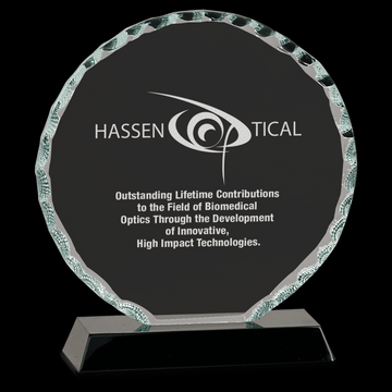 Round Facet Glass on Black Base