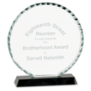 FC22 - 6 1/2" Round Facet Glass on Black Base