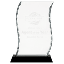 FC31 - 7 1/2" Scroll Facet Glass on Black Base