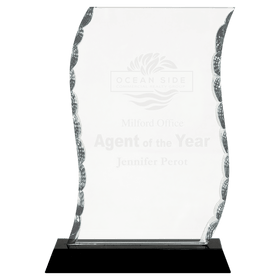 FC31 - 7 1/2" Scroll Facet Glass on Black Base