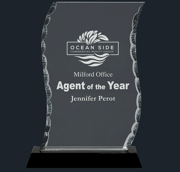 Scroll Facet Glass on Black Base