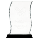 FC32 - 8 1/4" Scroll Facet Glass on Black Base