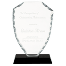 FC41 - 6 1/2" Shield Facet Glass on Black Base