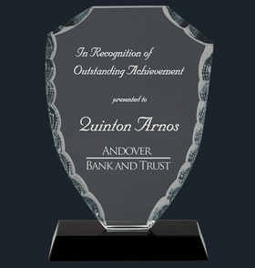 Shield Facet Glass on Black Base