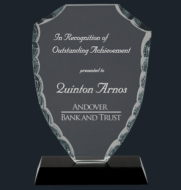 Shield Facet Glass on Black Base