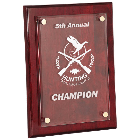 FPA11113 - 10 1/2" x 13" Rosewood Piano Finish Floating Acrylic Plaque