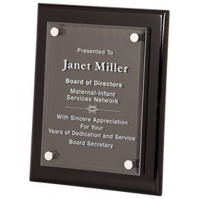 FPA2810 - 8" x 10" Black Piano Finish Floating Acrylic Plaque