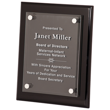 FPA2810 - 8" x 10" Black Piano Finish Floating Acrylic Plaque