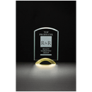 G2270 - 7" x 9 3/4" Arch Series Glass Award with Gold Metal Base