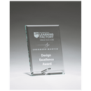 G2822 - 4" x 6" Clear Glass Award with Silver Plated Easel Post