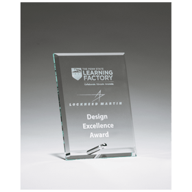G2822 - 4" x 6" Clear Glass Award with Silver Plated Easel Post