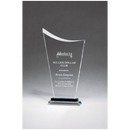 G2902 - 5" x 8 1/2" Contemporary Clear Glass Award with Pedestal Base