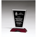 G2907 - 6" x 9" Black Silkscreened Clear Glass with High Gloss Rosewood Base