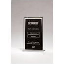 G2935 - 6 1/4" x 8 1/4" Rectangular Glass Award with Black Silkscreened Center
