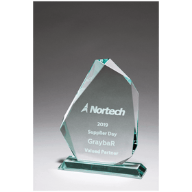 G2954 - 6 1/4" x 8 3/8" Iceberg Series Thick Jade Glass Award