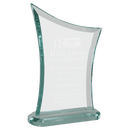 G2995 - 5 1/8" x 7 3/4" Contemporary Jade Glass Award with Oval Shaped Base