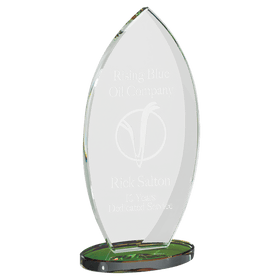 G3005 - 7 7/8" Flame Series Clear Glass Award with Prism-Effect Base