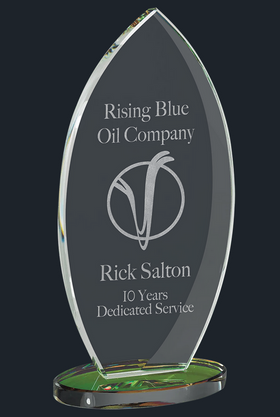 Flame Series Clear Glass Award with Prism-Effect Base