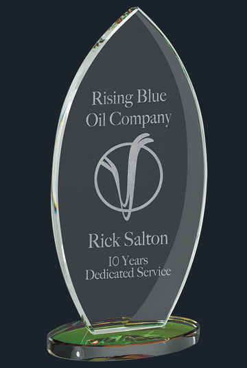 Flame Series Clear Glass Award with Prism-Effect Base