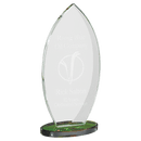 G3006 - 8 7/8" Flame Series Clear Glass Award with Prism-Effect Base
