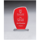 G3145 - 5 1/2" x 8 1/2" Tidal Series Clear Glass with Red Painted Background