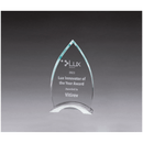 G3156 - 4 1/2" x 7 1/2" x 3/8" Thick Flame Series Clear Glass Top with Brushed Silver Aluminum Base