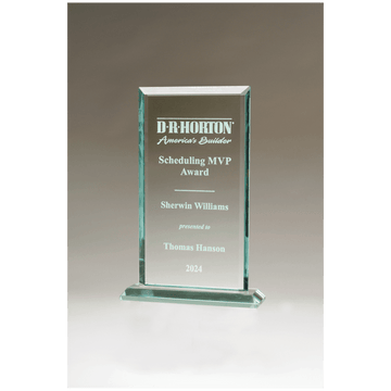 G3164 - 6 1/4" x 9 1/8" Apex Series Jade Glass Award