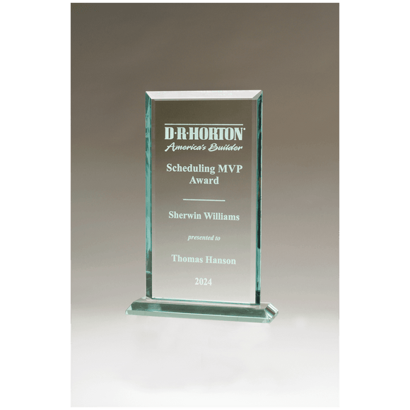 G3166 - 7" x 11" Apex Series Jade Glass Award