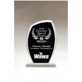 G3167 - 5" x 7 1/2" Tidal Series Clear Glass with Black Painted Background