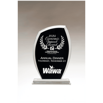 G3167 - 5" x 7 1/2" Tidal Series Clear Glass with Black Painted Background