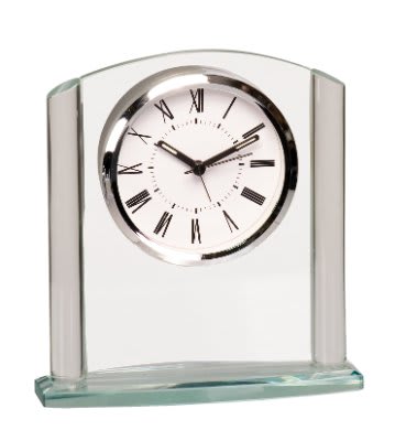 GCK001 - 5 3/4" x 6 1/4" Arch Glass Clock
