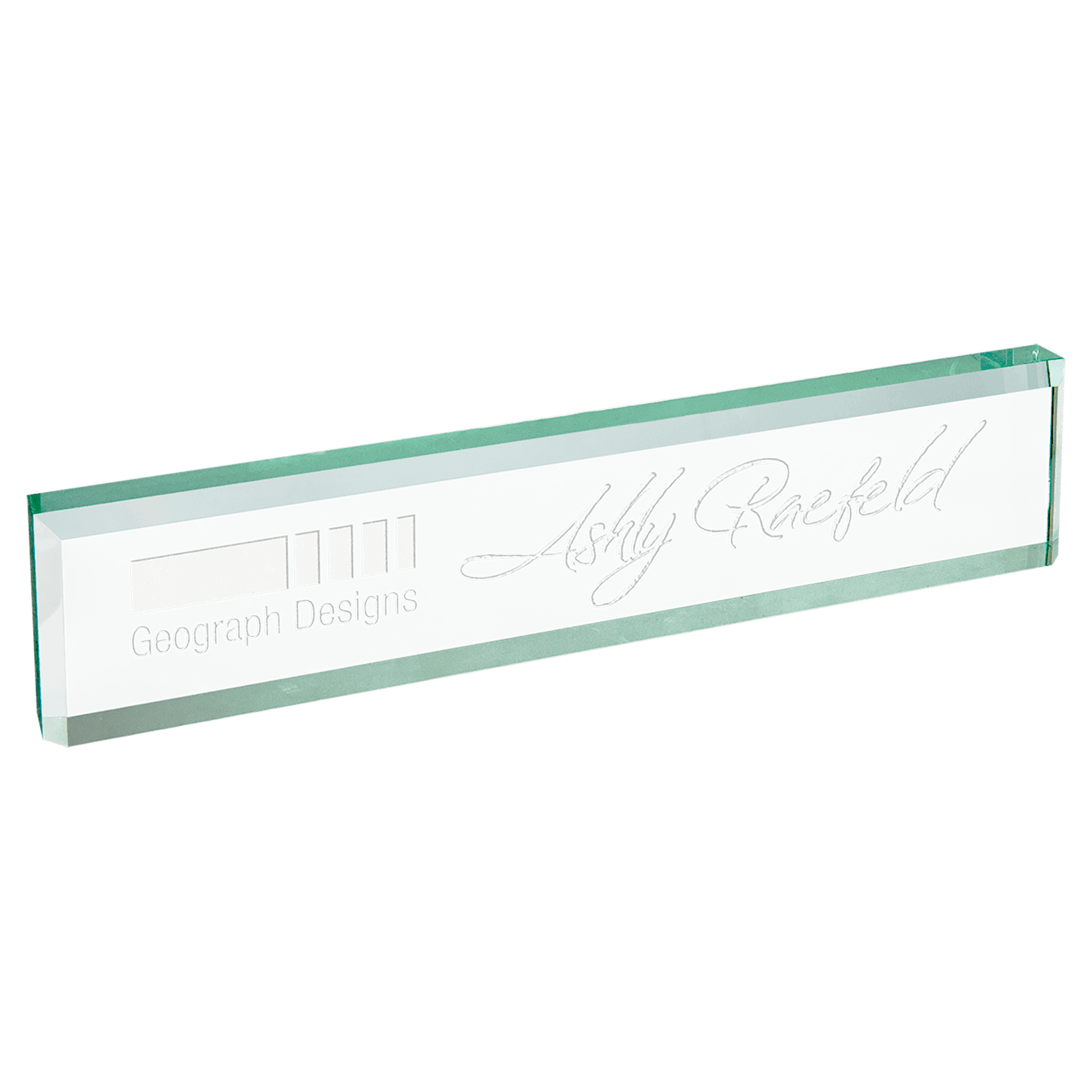 GDW10J - 10" x 2" Jade Glass Desk Wedge