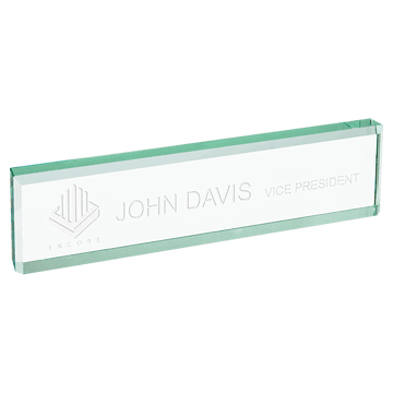 GDW8J - 8" x 2" Jade Glass Desk Wedge