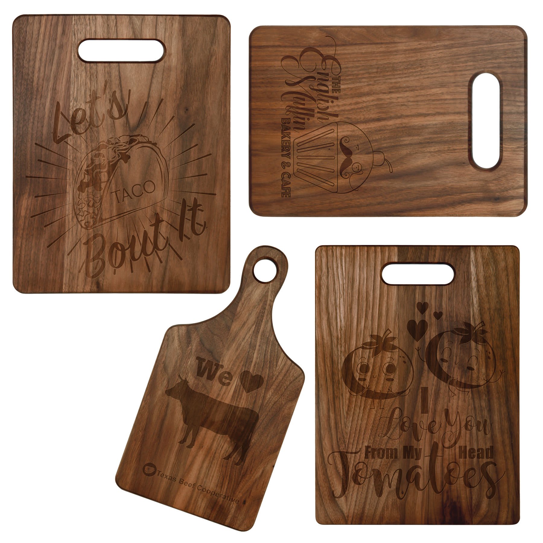 Walnut Paddle Shape Cutting Board Made in USA 13 1/2" x 7"