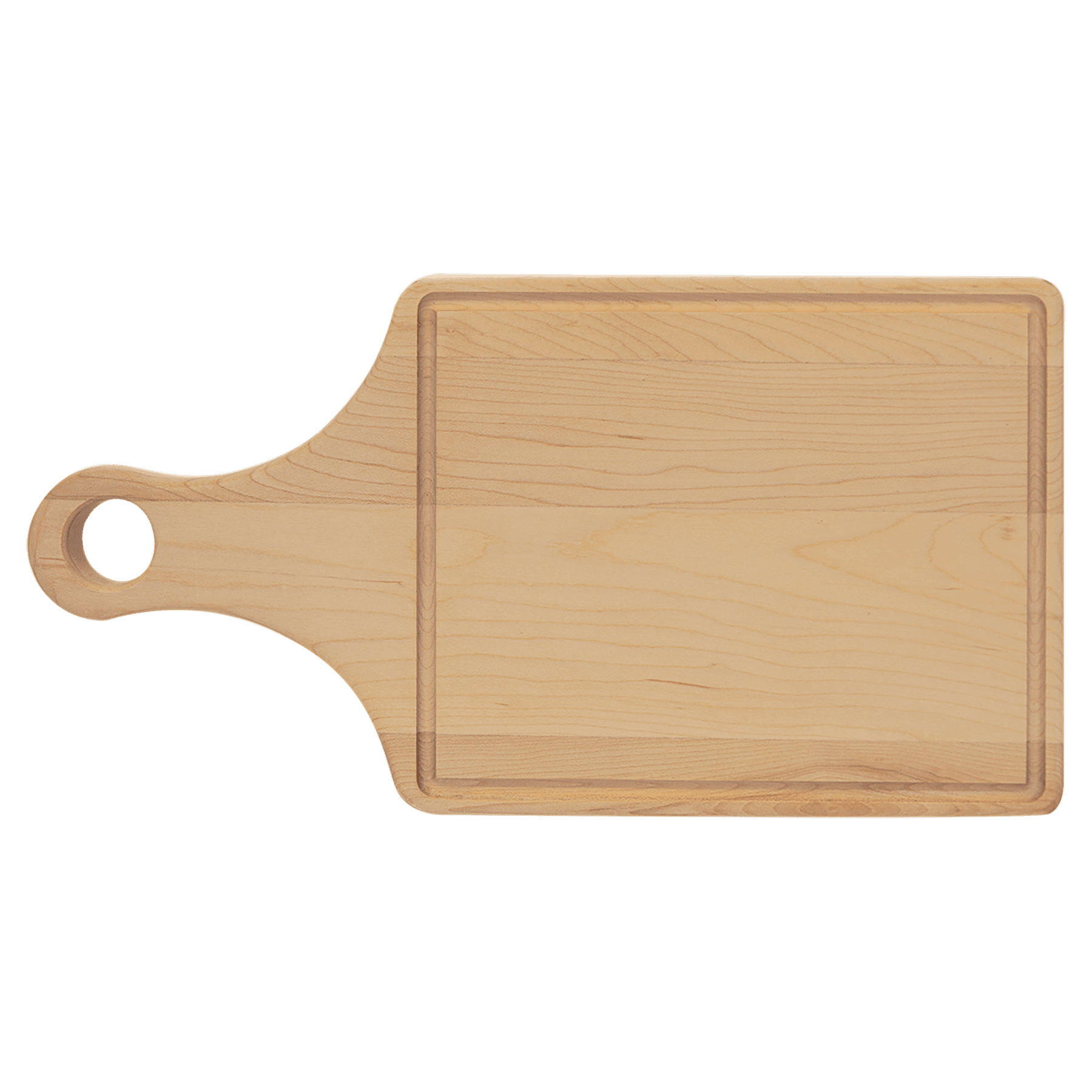 Maple Cutting Board Paddle Shape with Drip Ring 13 1/2" x 7"