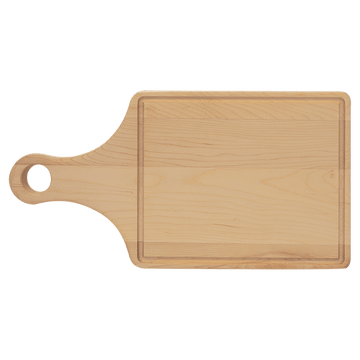 Maple Cutting Board Paddle Shape with Drip Ring 13 1/2" x 7"