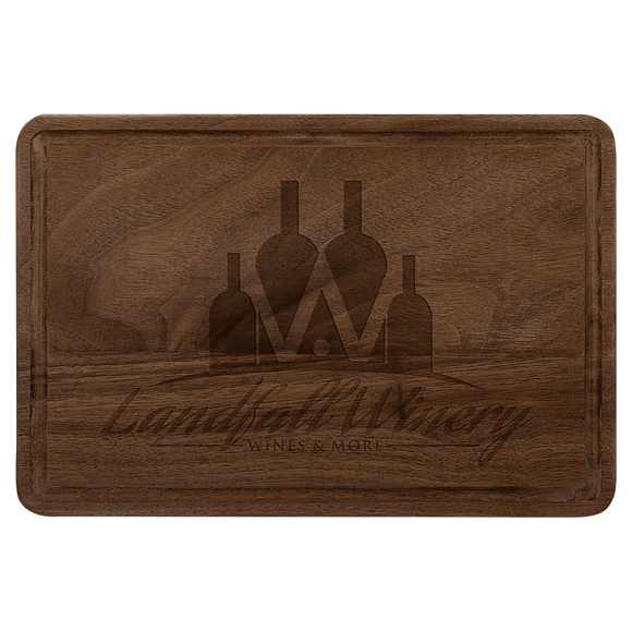 Walnut Cutting Board with Drip Ring - 3 Sizes Available