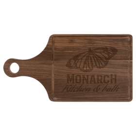 Walnut Cutting Board Paddle Shape with Drip Ring 13 1/2" x 7"