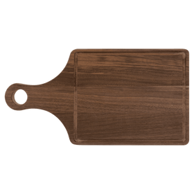 Walnut Cutting Board Paddle Shape with Drip Ring 13 1/2" x 7" - 0