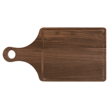 Walnut Cutting Board Paddle Shape with Drip Ring 13 1/2" x 7" - 0