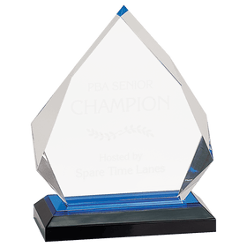 IMP301BU - 5 1/4" x 6 3/4" Blue Diamond Impress Acrylic