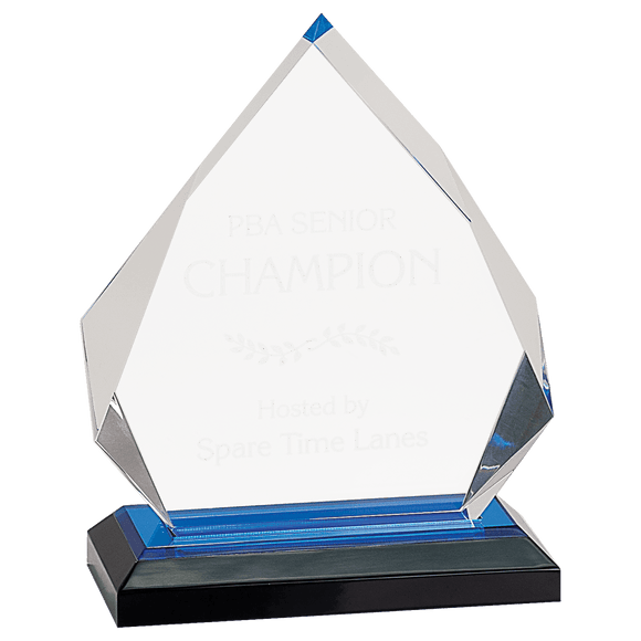 IMP301BU - 5 1/4" x 6 3/4" Blue Diamond Impress Acrylic