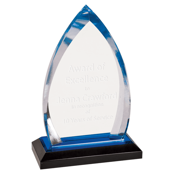 IMP601BU - 7 3/4" Blue Oval Impress Acrylic