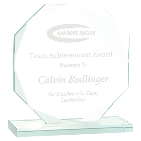 JGS11 - 6" Octagon Jade Glass Award