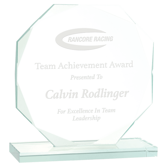 JGS11 - 6" Octagon Jade Glass Award