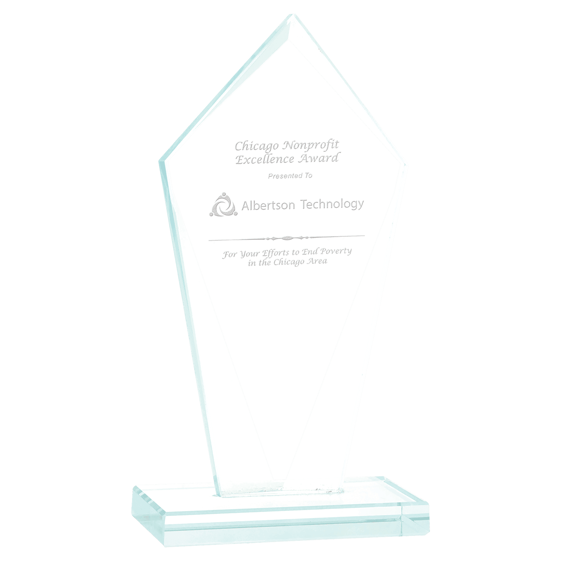 JGS21 - 6 3/4" Diamond Jade Glass Award